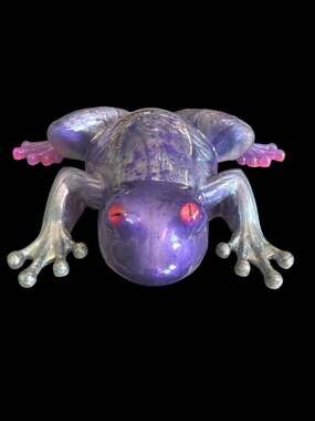Purple Translucent Resin Frog Figurine Paperweight